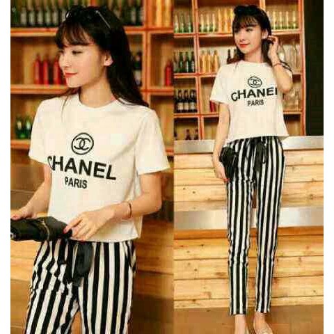 Dijual Fashion Baju Wanita   Setelan Chanel Paris Murah