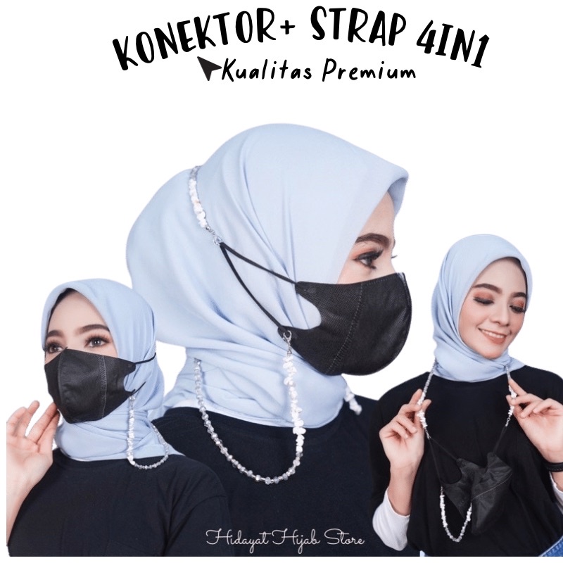 Konektor dan Strap 4in1 masker Nyambung /Lanyard tali dan konektor masker