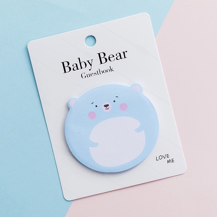 Sticky Note Lucu Post It Note Memo Kertas Tempel Note Tempel Sticky Notes Transparan Galaxy Gradient Gradasi Planet Scrapbook Jurnal Label Index Catatan Sekolah Kantor Office Deco Cute Lucu Imut-Bear Biru Muda