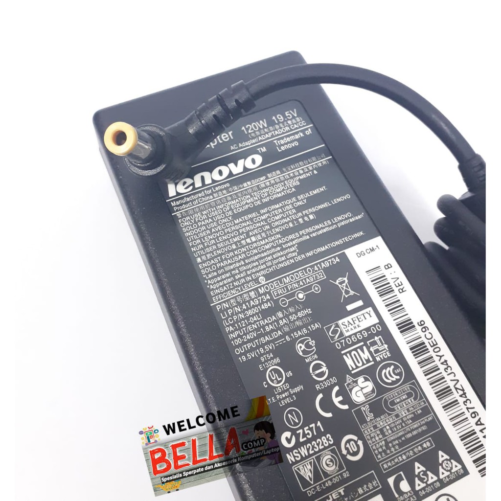 120W 19.5V 6.15A 6.3*3.0MM Charger Casan Lenovo IdeaPad Y470 Y460P Y570 A300 A700 C305 C300 C320