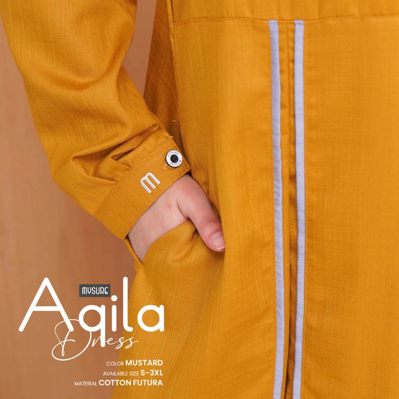 GAMIS AQILA DRESS  MUSTARD &amp; MAROON • BY MY SURE