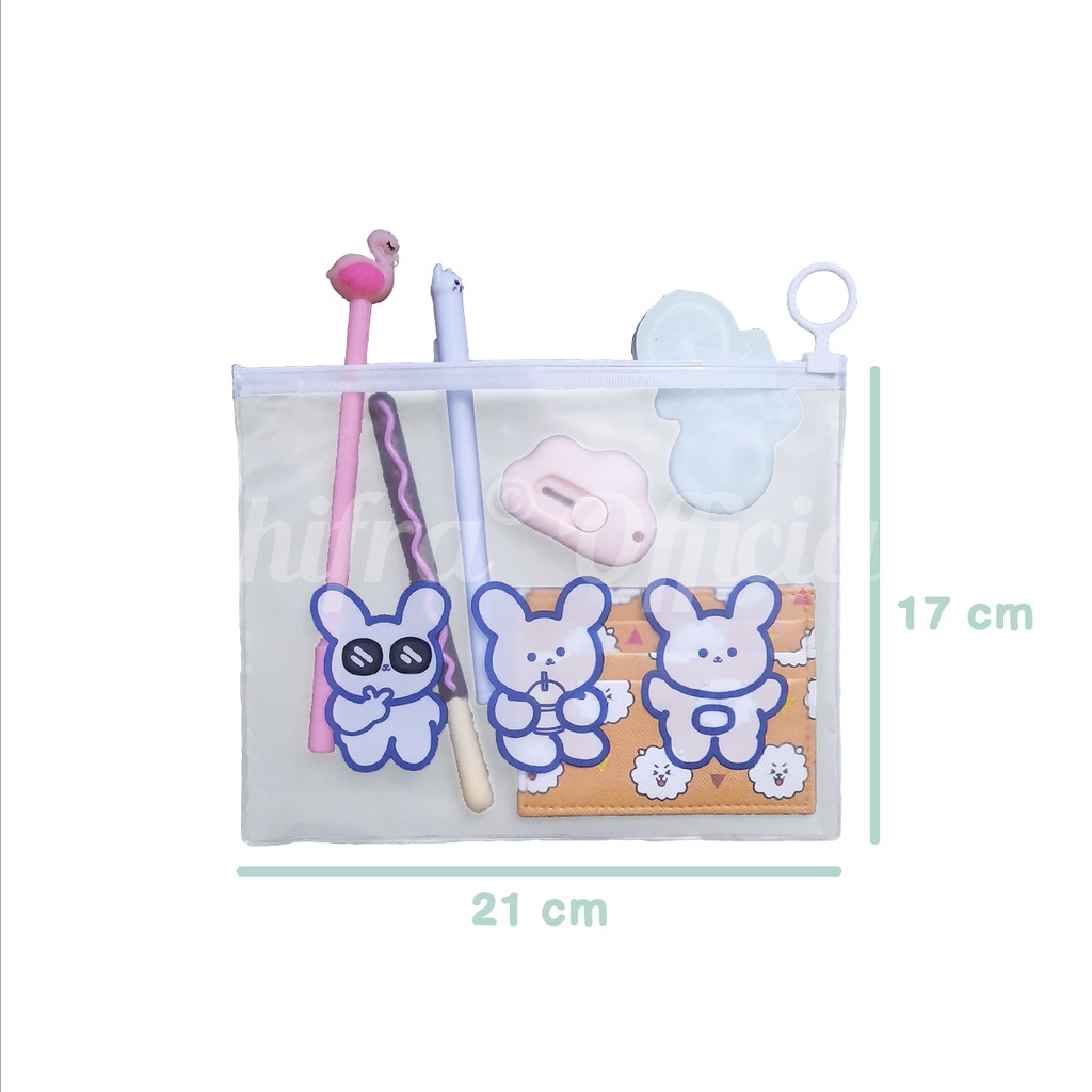 Shifra Tempat Masker Pouch Masker Transparan Animal Cactus