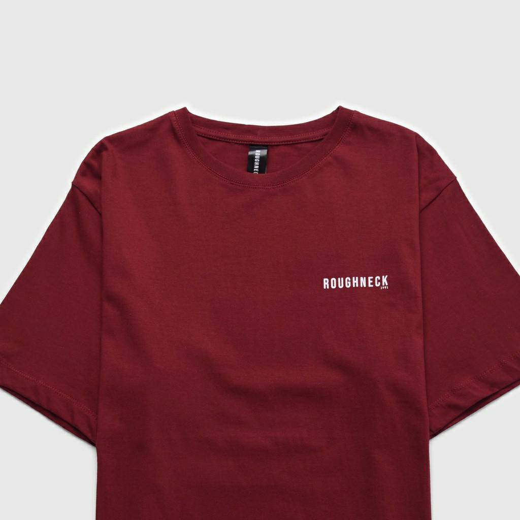 Baju Kaos Distro Pria Roughneck T403 Maroon Scratch | Baju Roughneck | Baju Kaos Roughneck | T-Shirt Roughneck