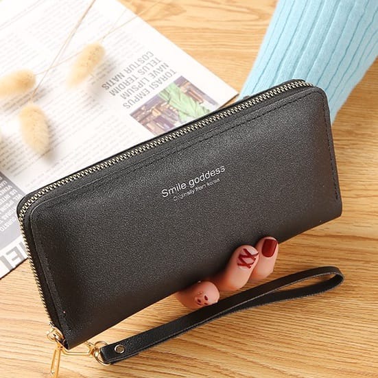 ♥TASBLUE♥C079-59 COD DOMPET PANJANG WANITA IMPORT MURAH DOMPET WANITA PANJANG+TALI-HITAM