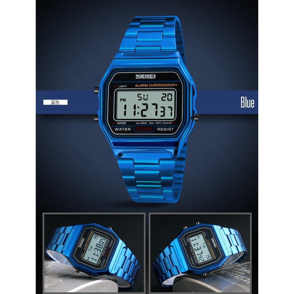 SKMEI 1123 Jam Tangan Wanita Digital Tali Stainless WATCHKITE WKOS