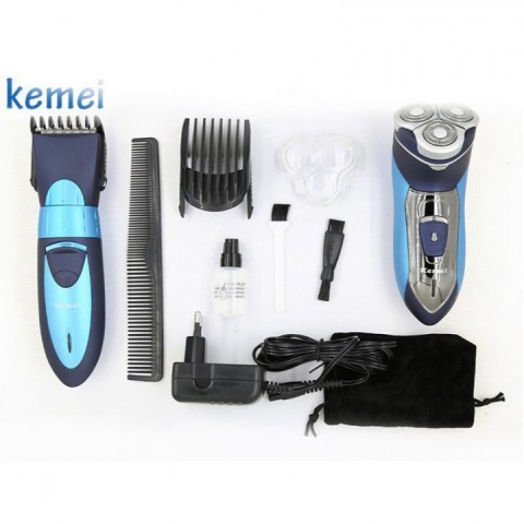 Alat Cukur KEMEI KM-7392 Rechargable Electric Shaver 2 in 1 Razor Trimmer