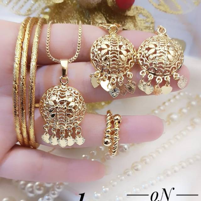 Xuping set perhiasan lapis emas 24k 2304g