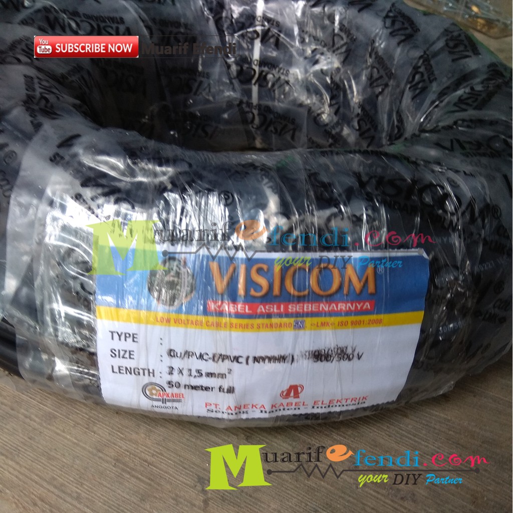 Kabel 2x1.5mm NYAF Serabut harga per roll 50meter full