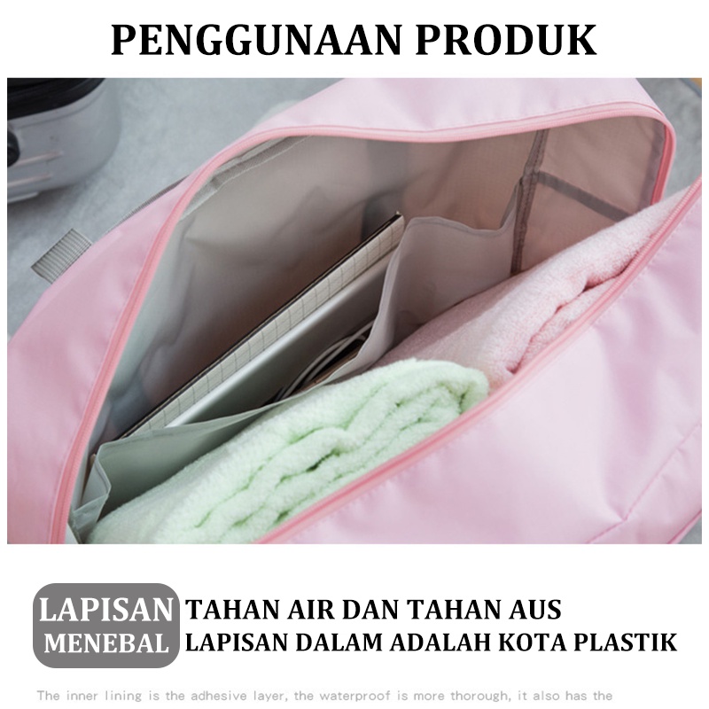 Tas Travel Lipat Tahan Air Tote Bag Tempat Penyimpanan Besar Oxford Cloth Organizer Bag