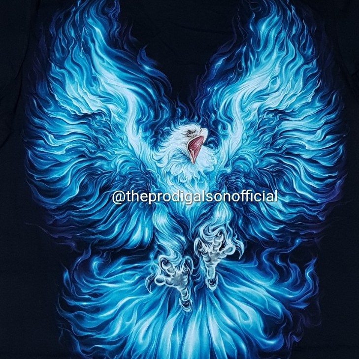 Kaos Rock Chang Import Size L Elang Biru HD Glow in The Dark