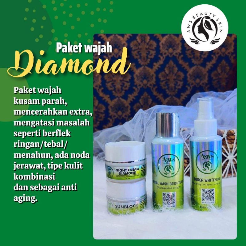 AWS Beauty Skin | Paket Wajah Diamond | Paket Wajah Platinum | Menghilangkan Flek Bandel | Mencerahk