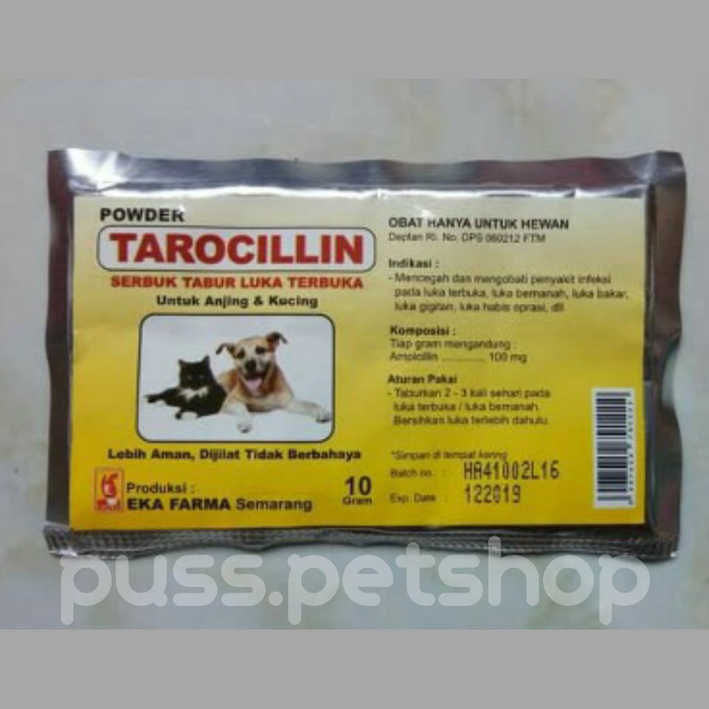 Tarocillin - Obat Luar Luka Kucing Anjing Obat Luka Terbuka Kucing Anjing Luka Bakar