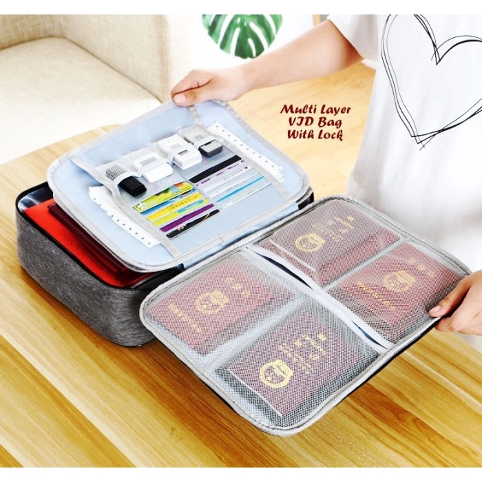 READY STOCK Travel Document Bag 3 Digit Password / Tas Dokumen Anti Air