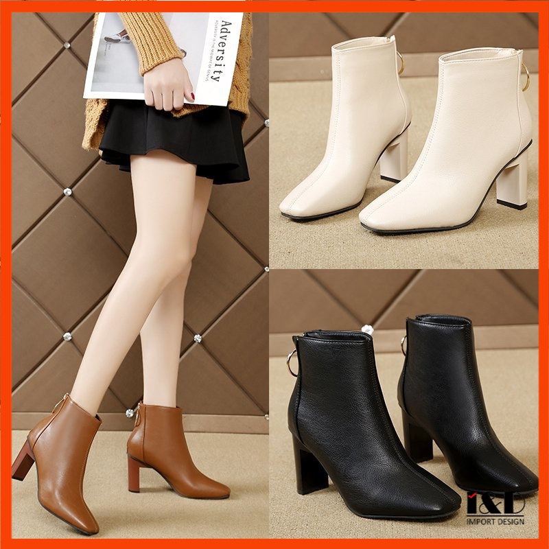 [ Import Design ] Sepatu Boots Heels Wanita Korea Import Premium Quality ID164