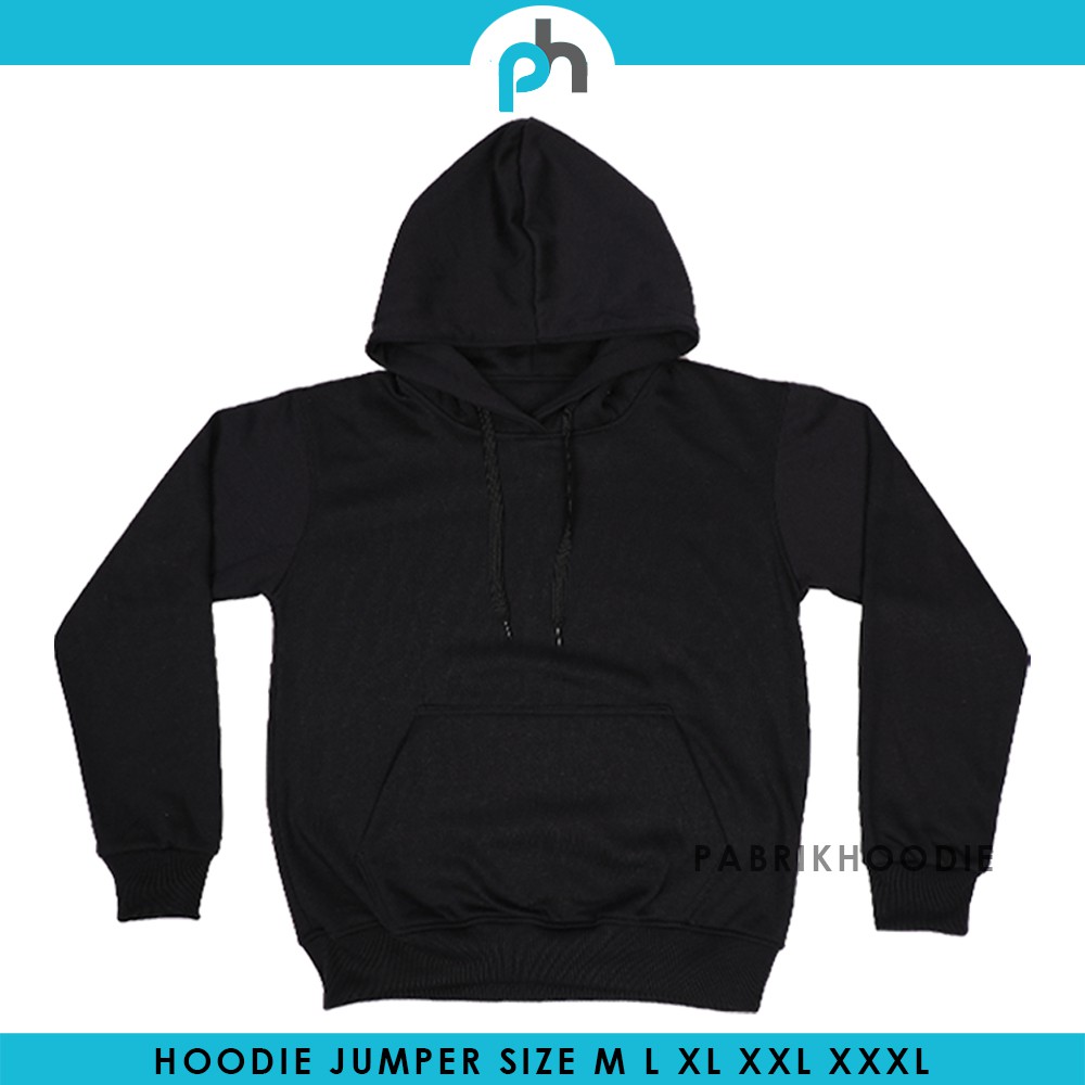 PABRIKHOODIE - HOODIE JUMPER HITAM POLOS PRIA &amp; WANITA M-XXXL