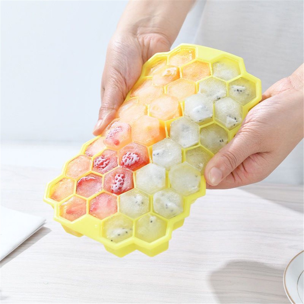 【COD Tangding】37 Silicone Ice Cube Ice Mold with Silica Gel Ice Cube Cover