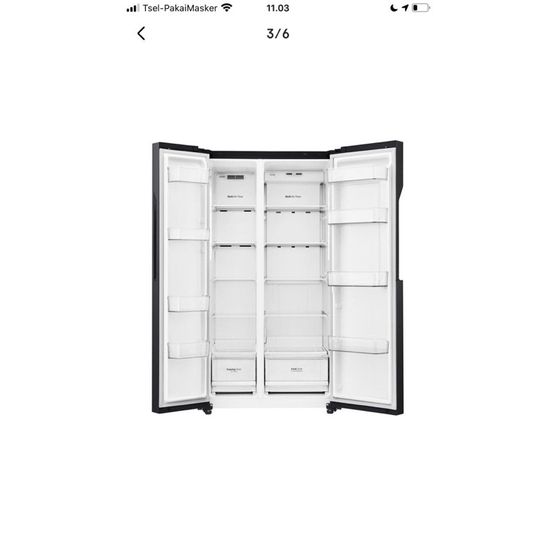 LG Kulkas Side By Side Inverter Linear Compressor [613 L] GC-B247KQBK