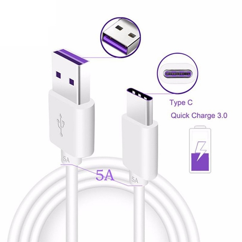 Kabel Charger USB 3.1 Tipe C 5A Panjang 1M