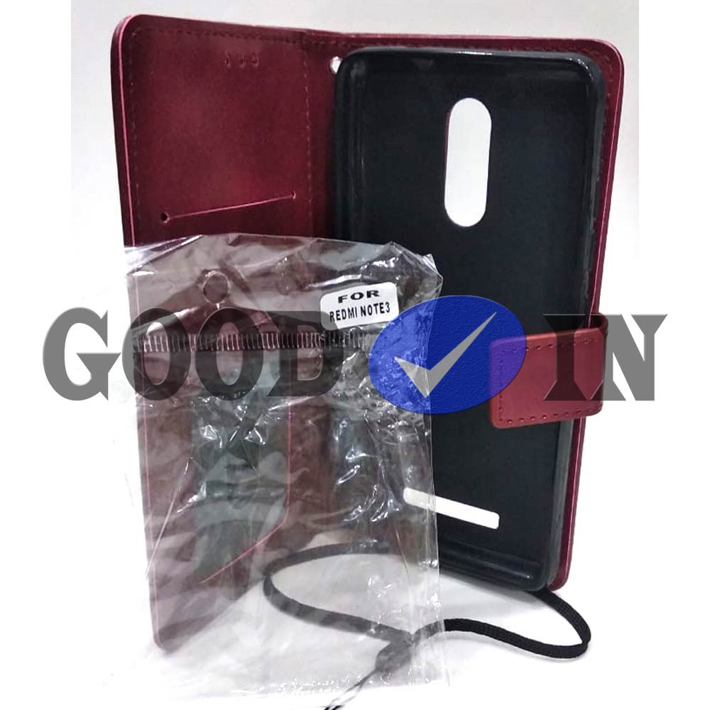 Flip Case - Flip Polos - Case Dompet Kulit Polos - Case REDMI NOTE 3