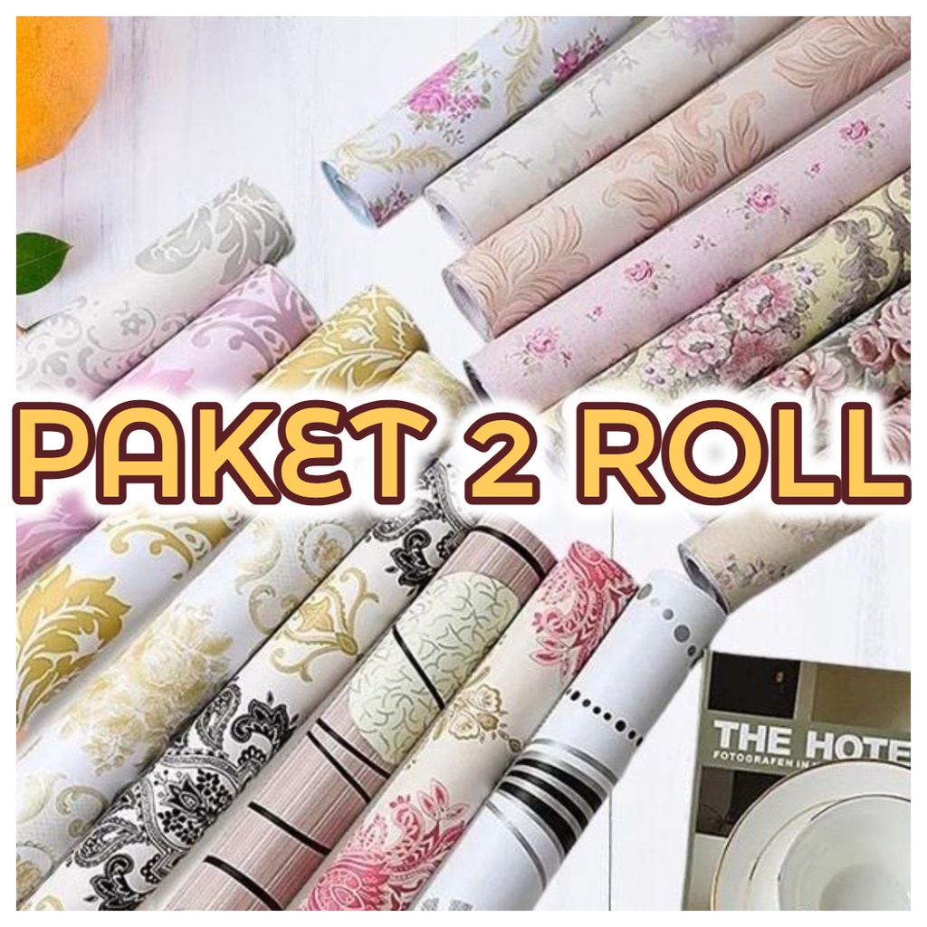 PAKET 2 ROLL WALLPAPER STIKER DINDING / WALLSTIKER/ WALLPAPER DINDING STIKER MOTIF BATIK BEST SELLER