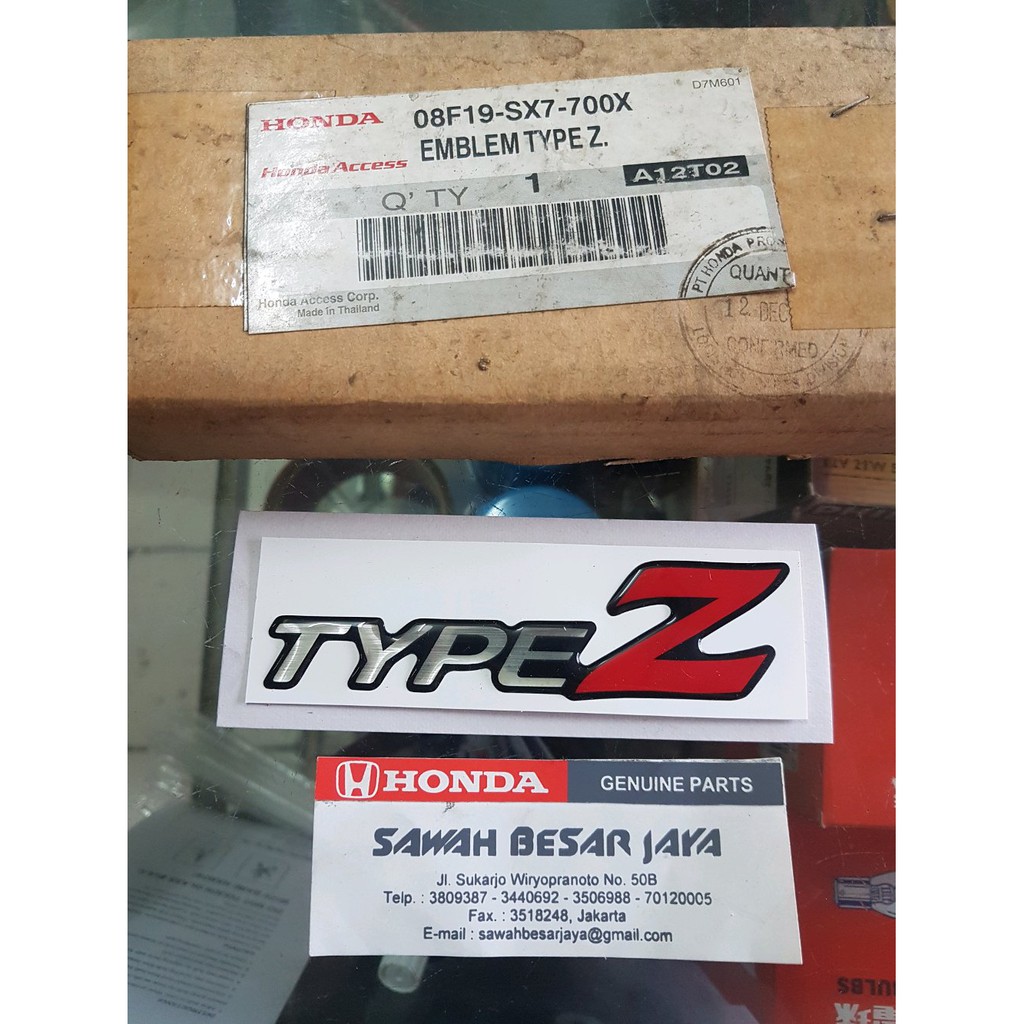 Emblem Logo Sticker atau Stiker TYPE Z Honda City Z Original Honda Access