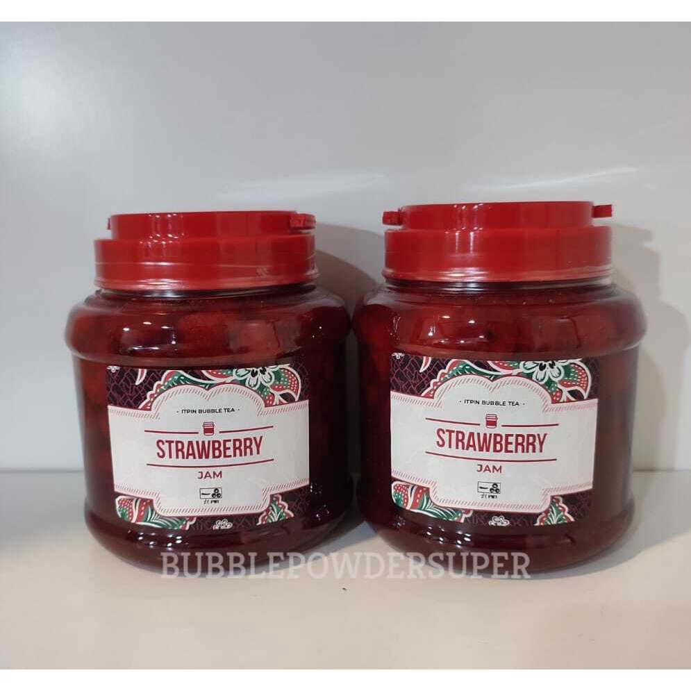 PROMO TERBARU !! STRAWBERRY JAM / ITPIN SELAI STRAWBERRY / SELAI STOBERI 100% BUAH ASLI/ KEMASAN POUCH @1200GR/1,2KG