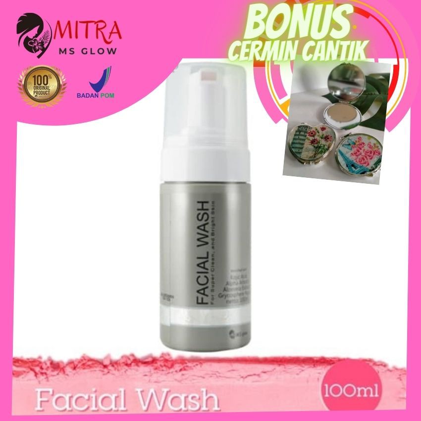 FACIAL WASH MS GLOW SABUN PEMBERSIH MUKA DAN PEMUTIH WAJAH FOAM  PERAWATAN KECANTIKAN WANITA