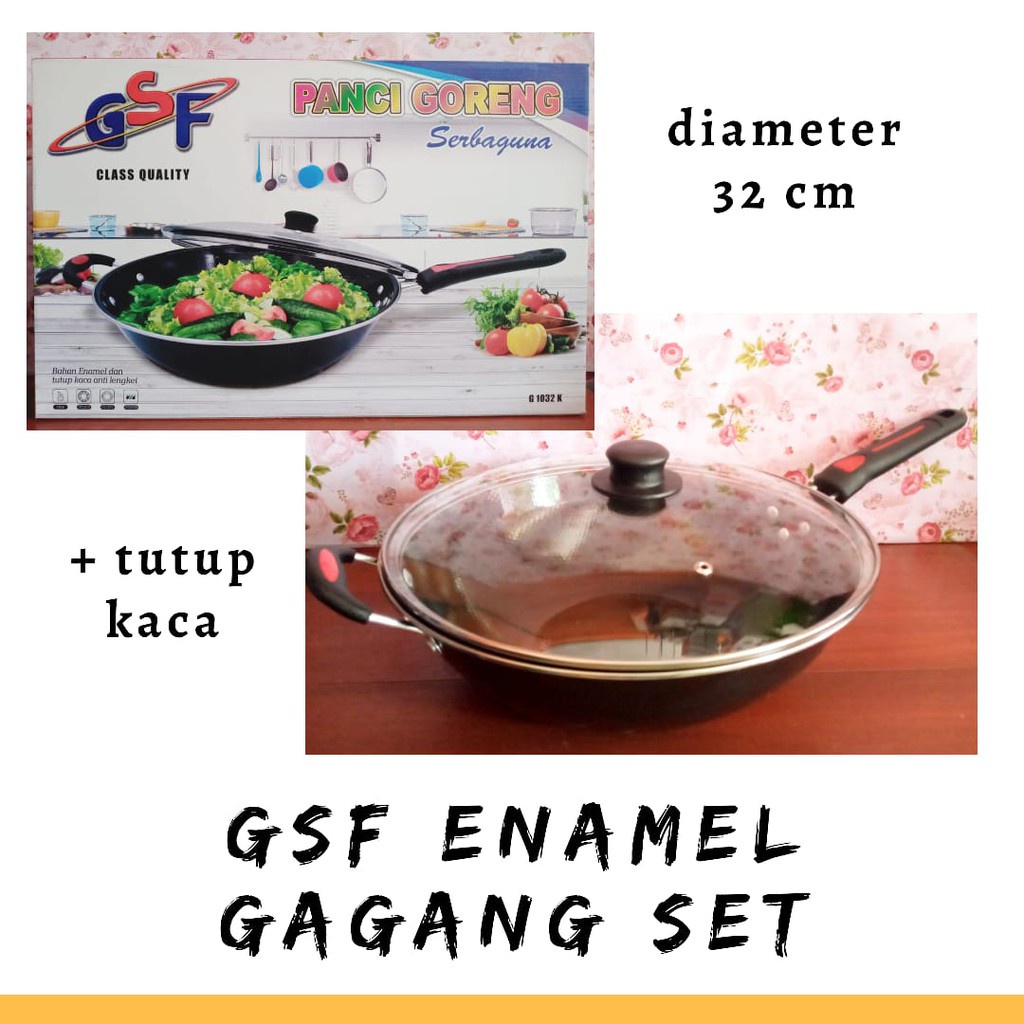 Panci Wajan Goreng Penggorengan GSF Serbaguna Non Stick Anti Lengket Tutup Kaca