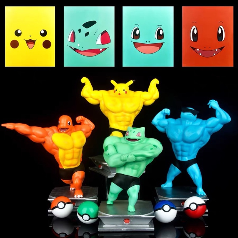 Action Figure Desain Anime Pokemon Pikachu Bulbasaur Bahan PVC Ukuran 7 Inci Untuk Koleksi