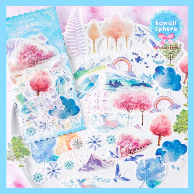 

Flake Stickers Washi - Trees and Nature | Stiker Planner Journal Import Motif Pohon dan Alam