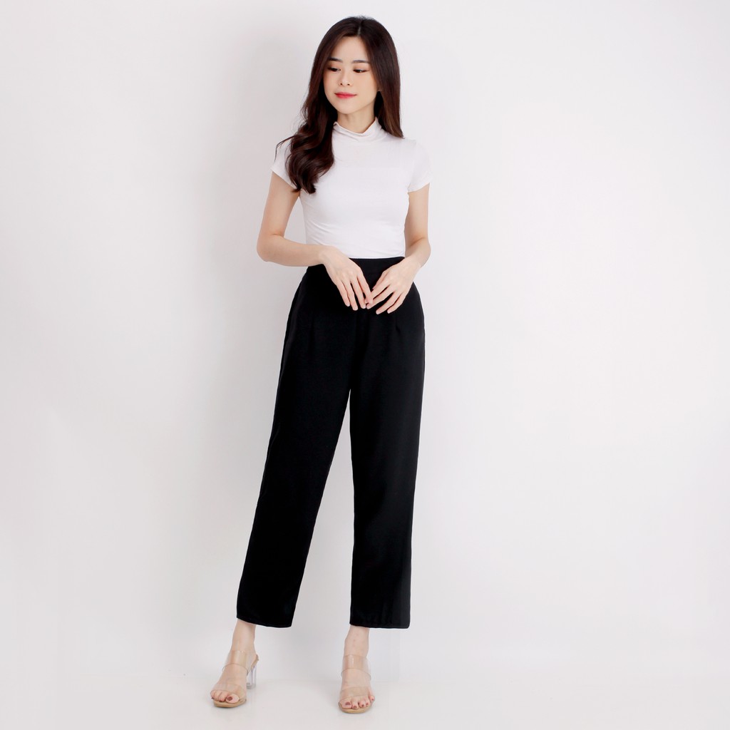 CELANA KULOT PANJANG WANITA CELANA BAHAN POLOS 991-Black