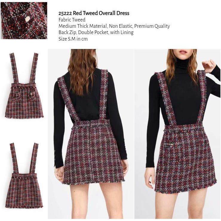 tweed overall dress