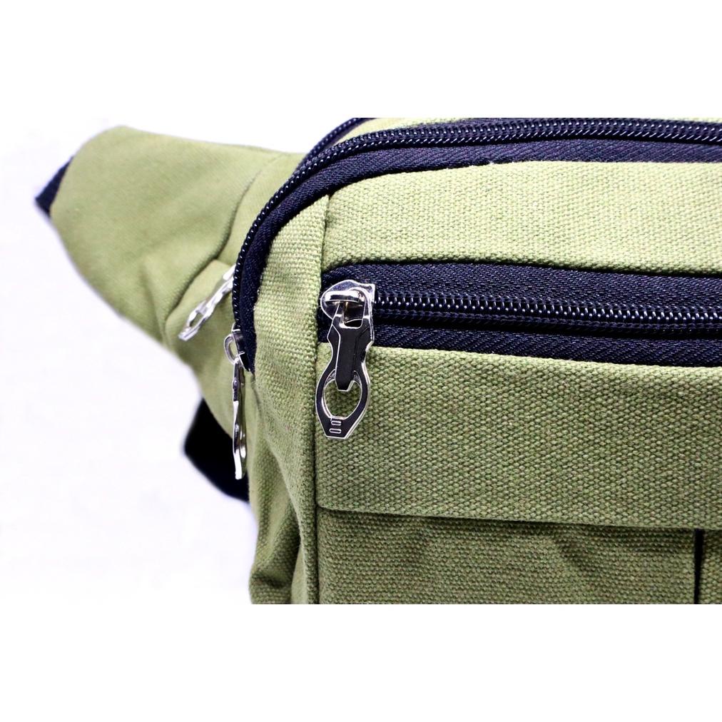 Tas Pinggang Kanvas Pria Sling Waist Bag Cowok Cowo Travel Bag Laki Tas Kecil Ori Asli - Wb-Ga-Bulat