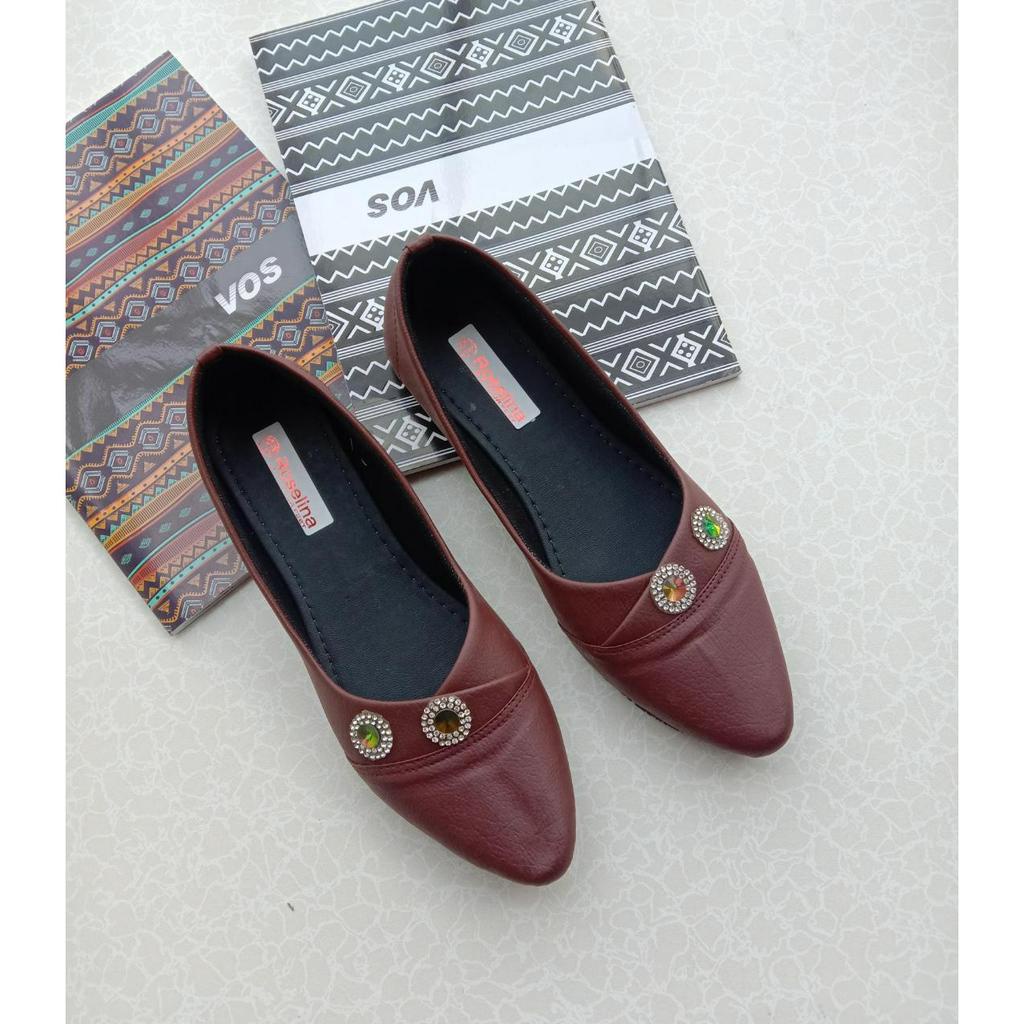 Jorda Flatshoes Sepatu Balet korean style Variasi dua mutiara cantik FF-05 2 MUTE