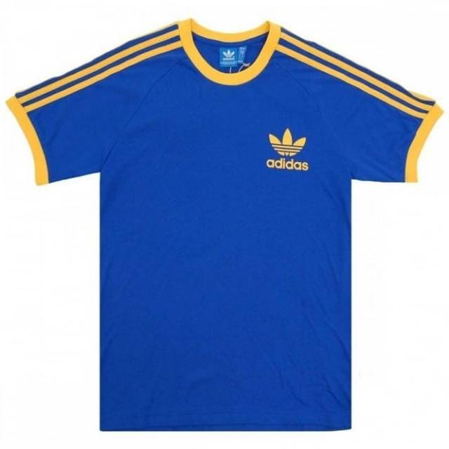 adidas california t shirt blue and yellow