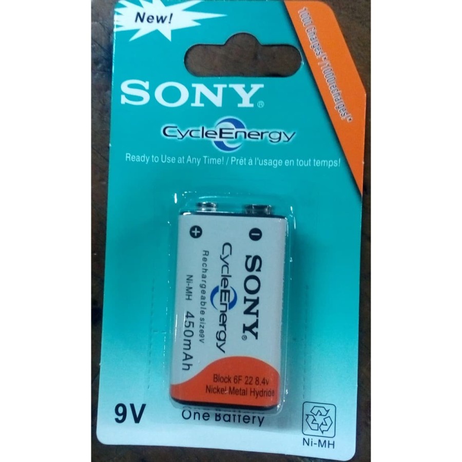 Baterai SONY Kotak 9V Batere Cas Rechargeable Battery NiMH SONY 450mAh | distshop