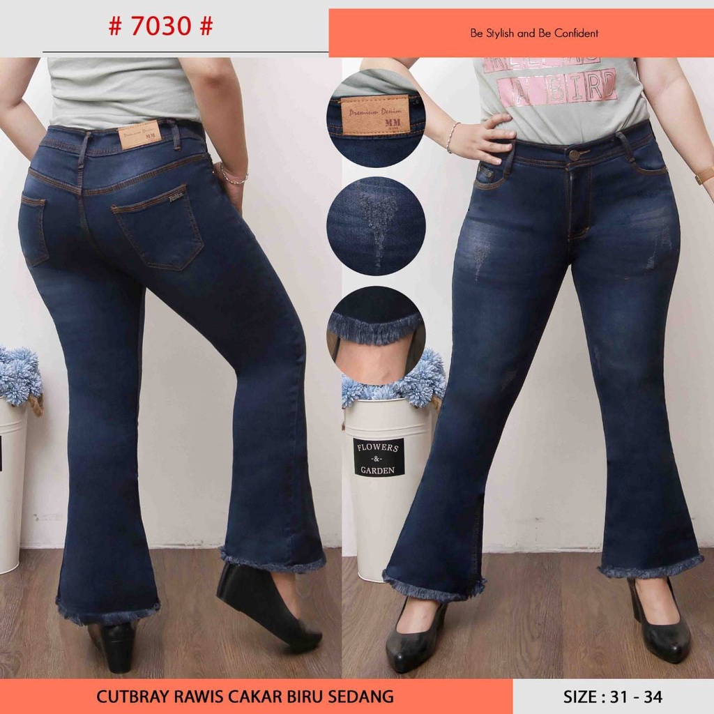 Celana Panjang Jeans Wanita Cutbray Rawis Cakar Whisker 27-30 31-34 Bisa Bayar Ditempat(COD)