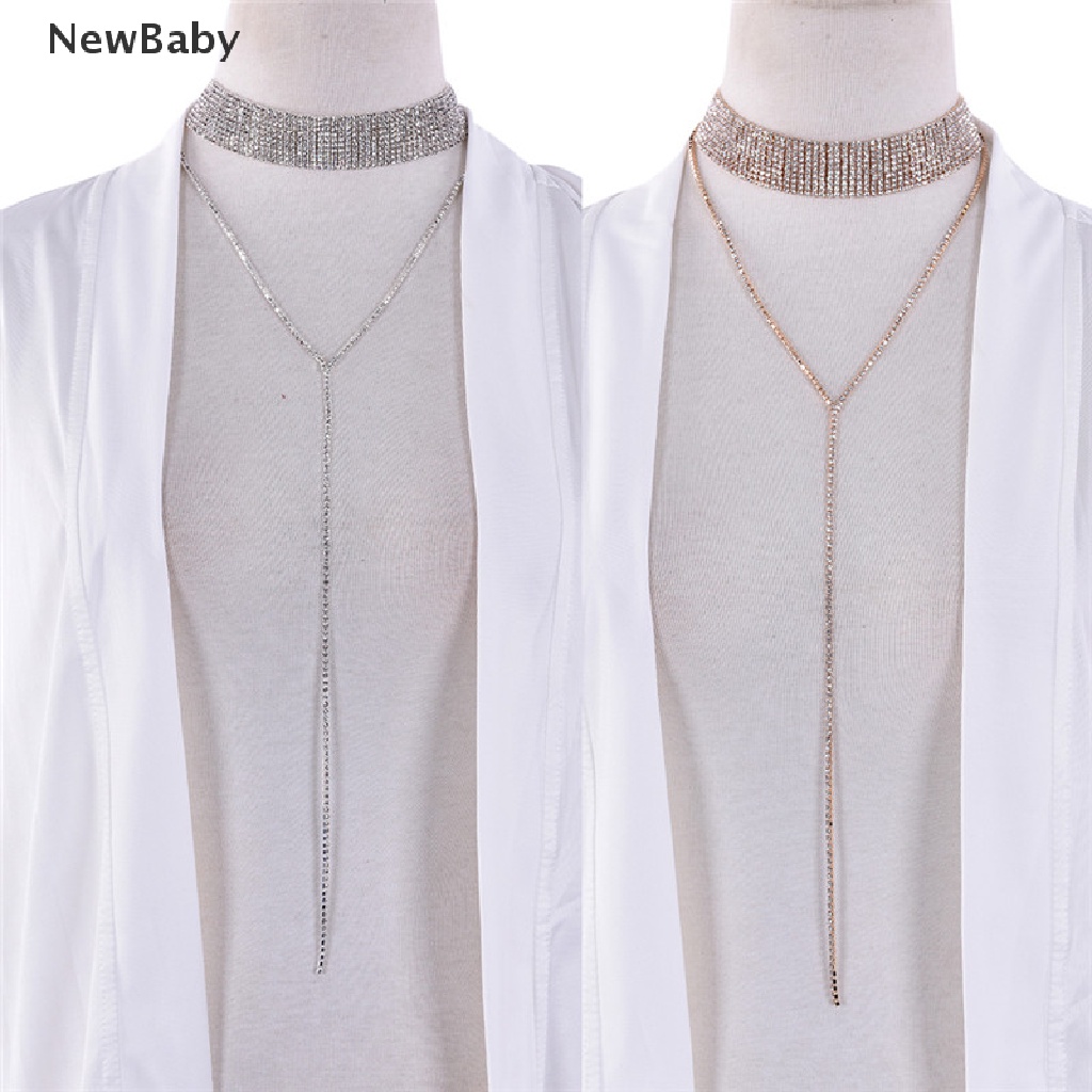 NewBaby Fashion Women Clavicle Necklace Rhinestone Pendant Chain Choker Collar Jewelry ID