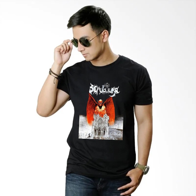Kaos Sepultura Bestial Devastation Tshirt Casual Unisex T-SHIRT Bahan Katun