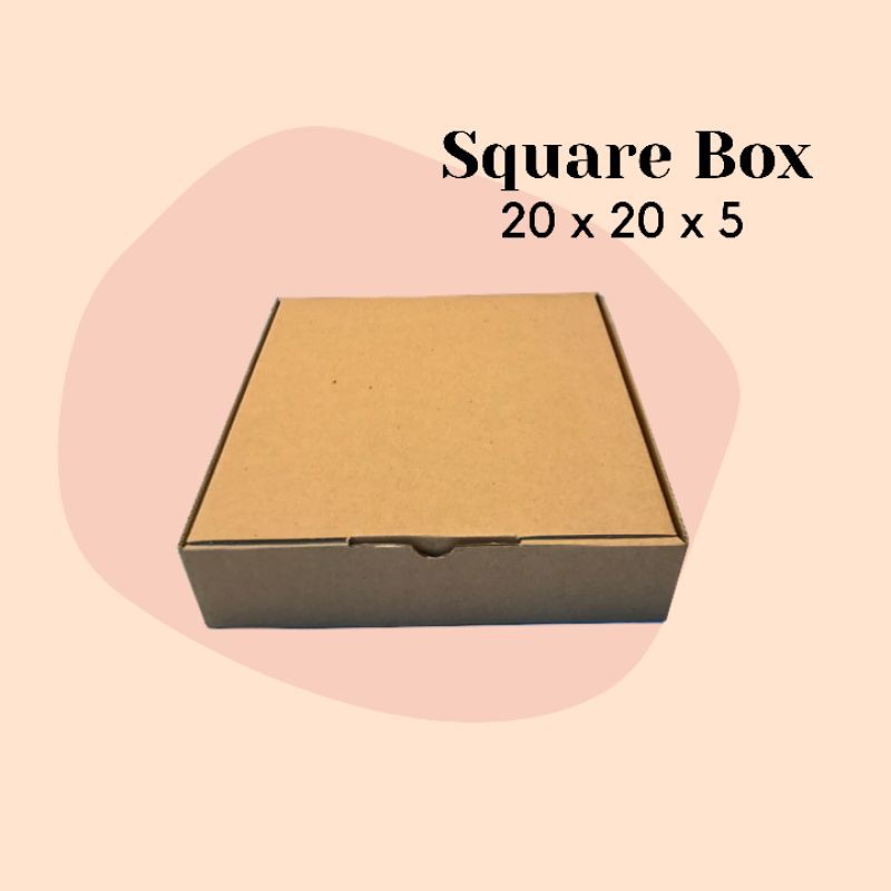 

SQUARE BOX // KARDUS DIE CUT KARTON COKLAT PACKAGING 20x20x5