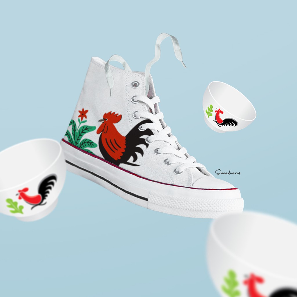 Sepatu Ventela 70s High Ayam Jago white customize