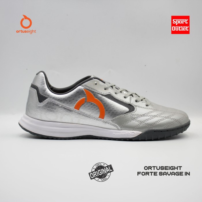 SEPATU FUTSAL ORTUSEIGHT FORTE LUMINARE IN - SILVER/ORTRANGE/BLACK - 39