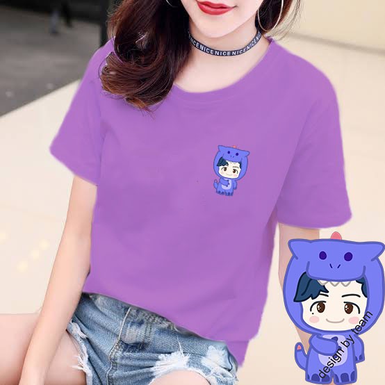 YOURSTYLE1119 - KAOS KARAKTER VIOLET REX DINO BAJU KAOS WANITA DISTRO UNISEX OVERSIZE JUMBO KEKINIAN