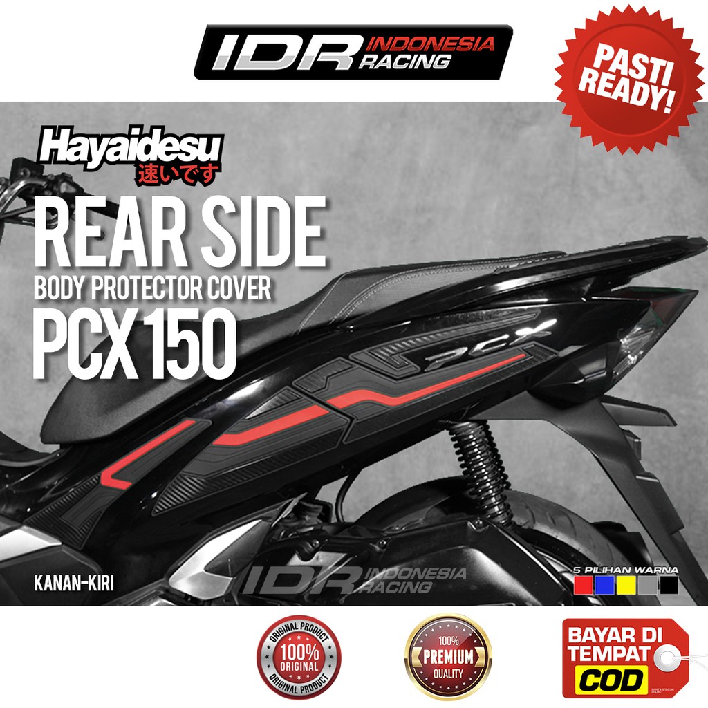 Hayaidesu Rear Side Cover Kiri Kanan PCX Belakang Samping Aksesoris Variasi Body Protector Pelindung