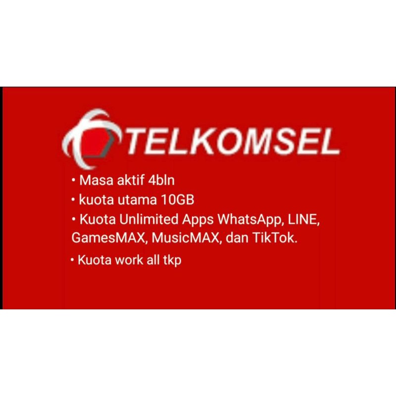 Kartu Telkomsel Apps Unlimited | masa aktif 4 Bulan