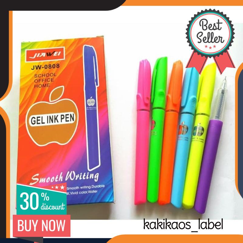 

Gel Pen Pena Jel Pulpen Hadiah Promosi 0.5MM Tipis Apple 0808 12 Pcs