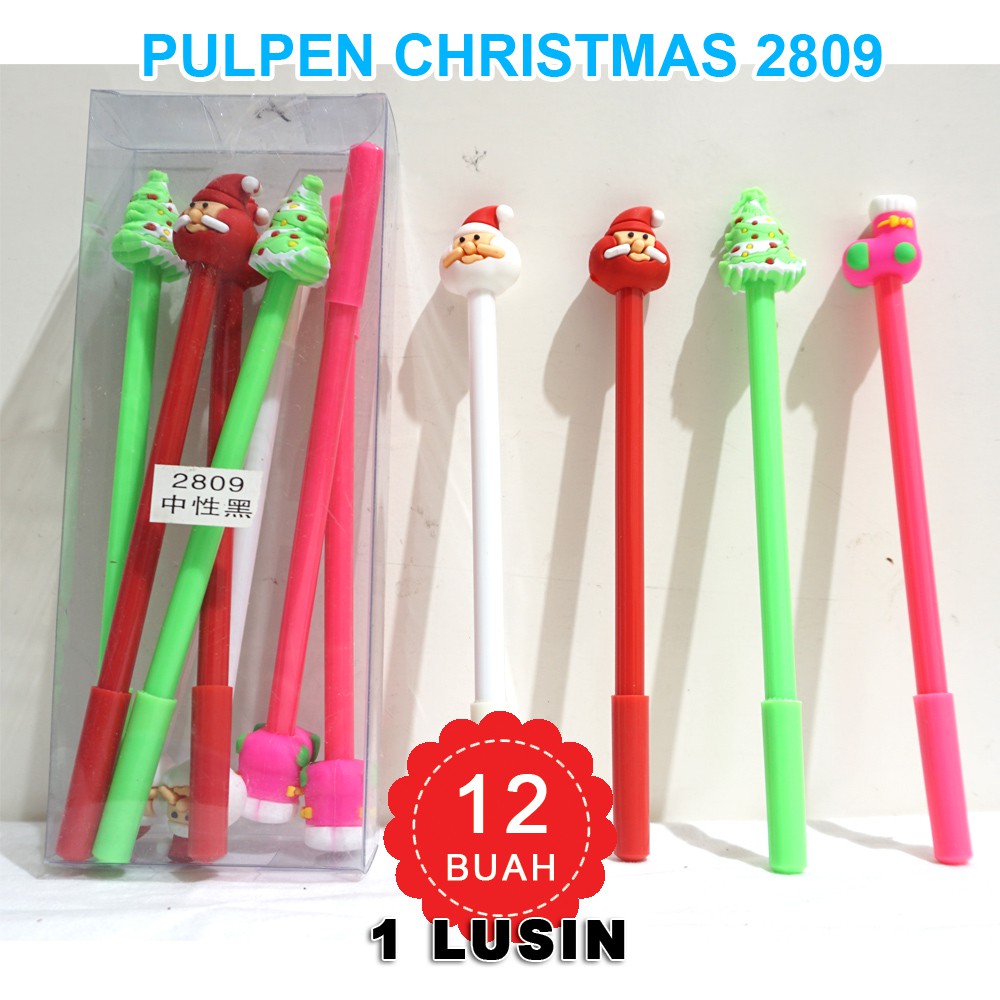 

1 LUSIN Pulpen fancy Christmas 2809 - 1 LUSIN pen Christmas 2809