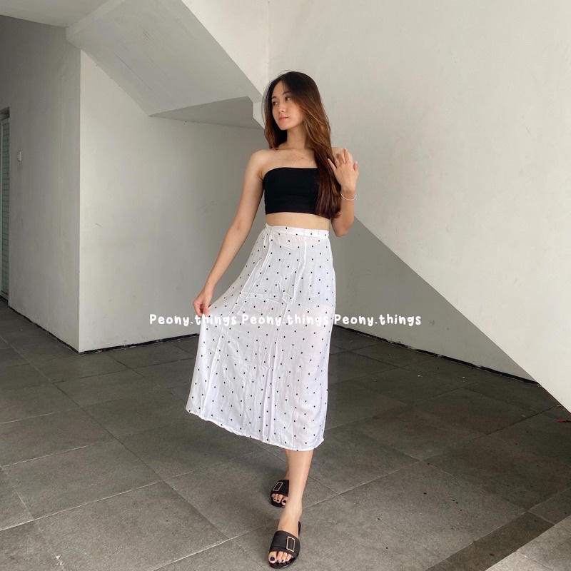 Leora Skirt // Rok Wanita-Polka white