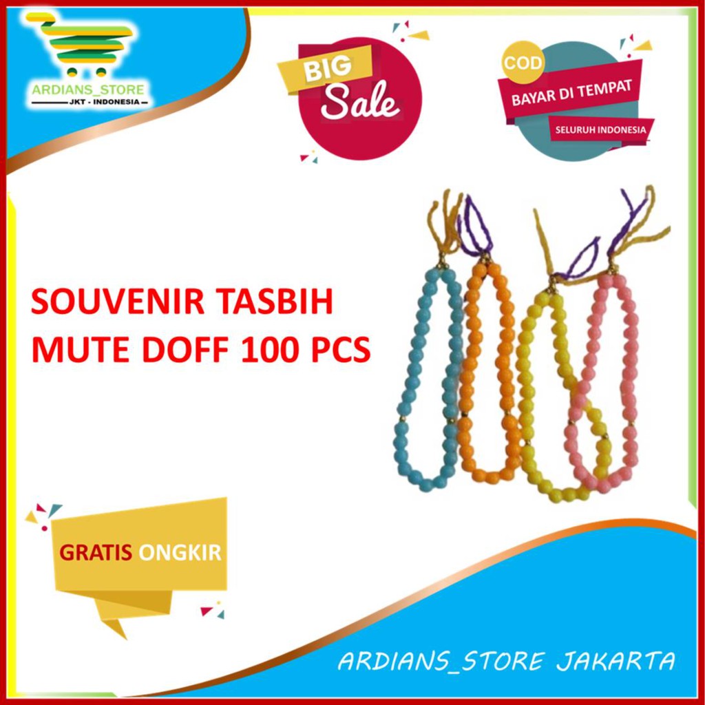 (100 PCS) SOUVENIR PERNIKAHAN TASBIH KECIL MUTE DOFF DOP KEMAS PLASTIK MURAH Sopenir Supenir Khitan