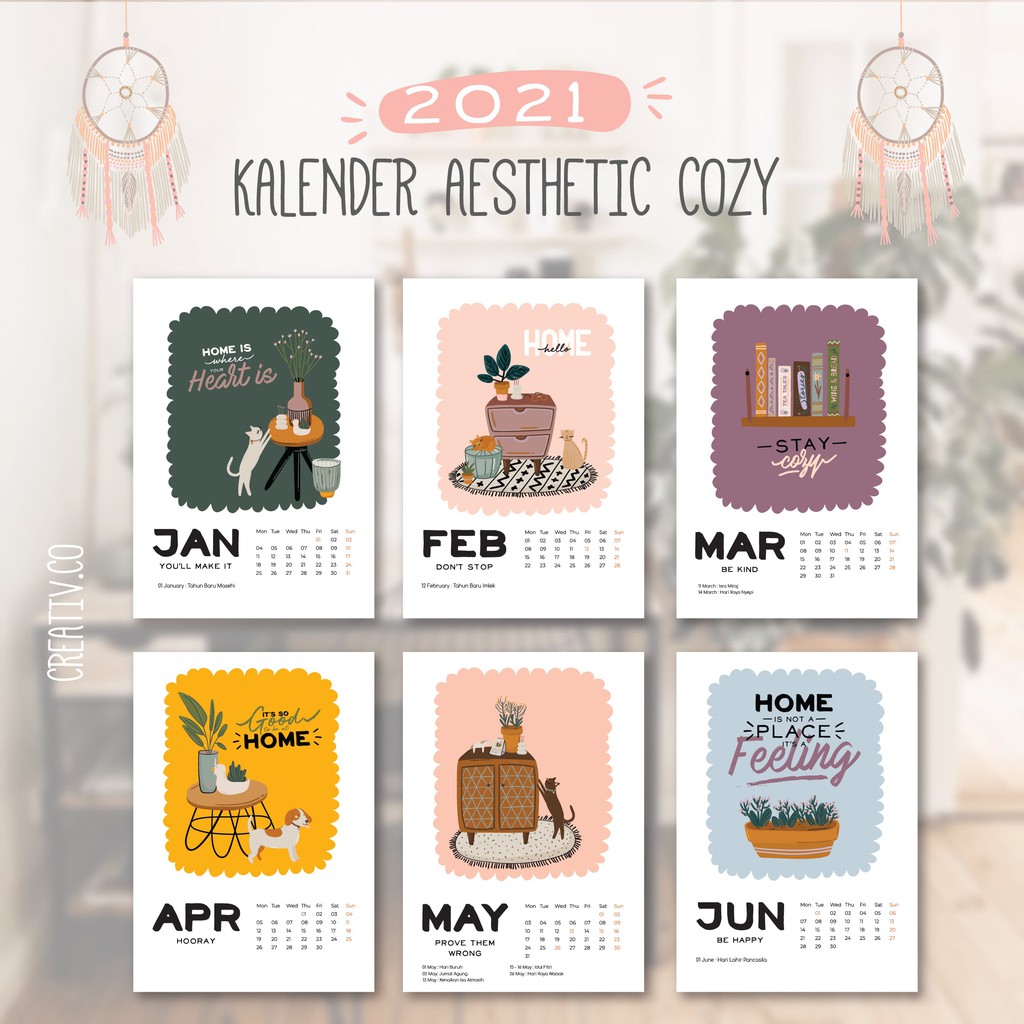 Desain Kalender Aesthetic